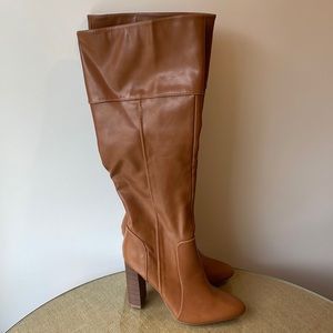Knee high caramel boots